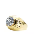 Žirkoniai 14k geltono aukso Žiedas Vintažinis stilius vrc078y